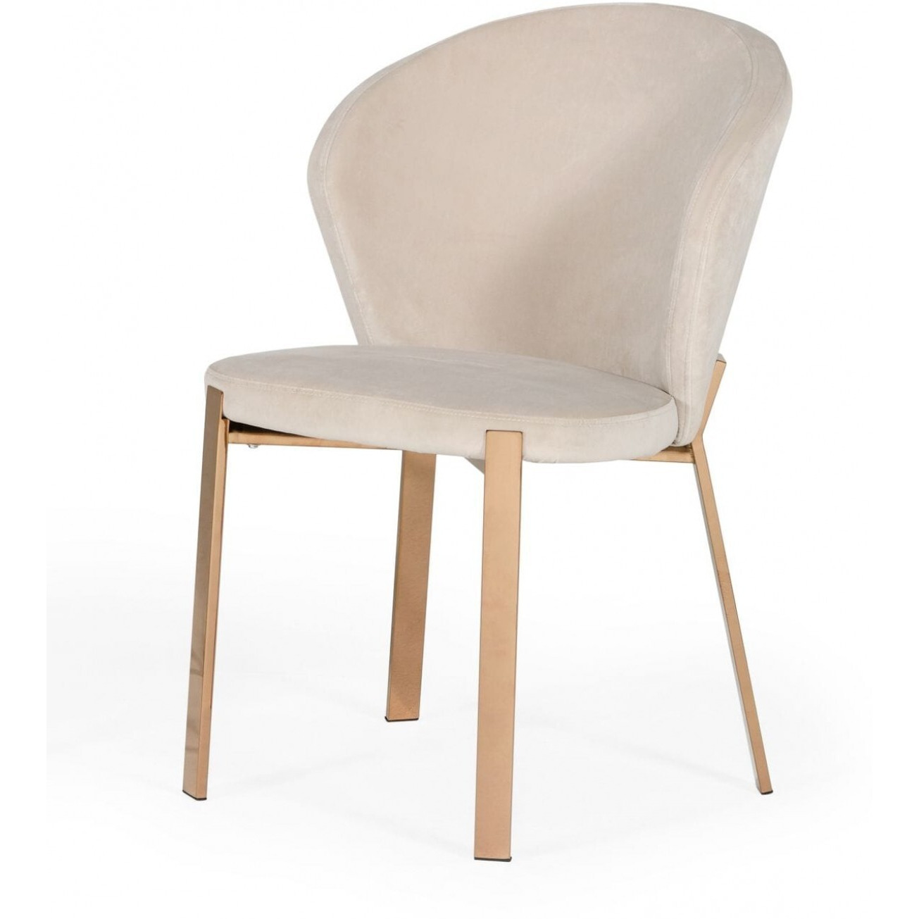 Beige Velvet Rosegold Dining Chair