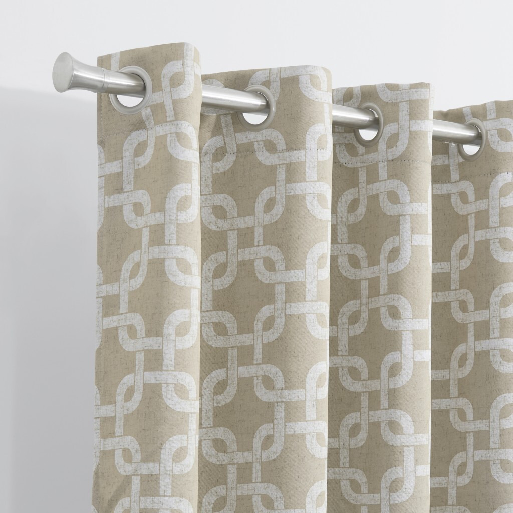 84 Sand Interlock Pattern Window Curtain Panel