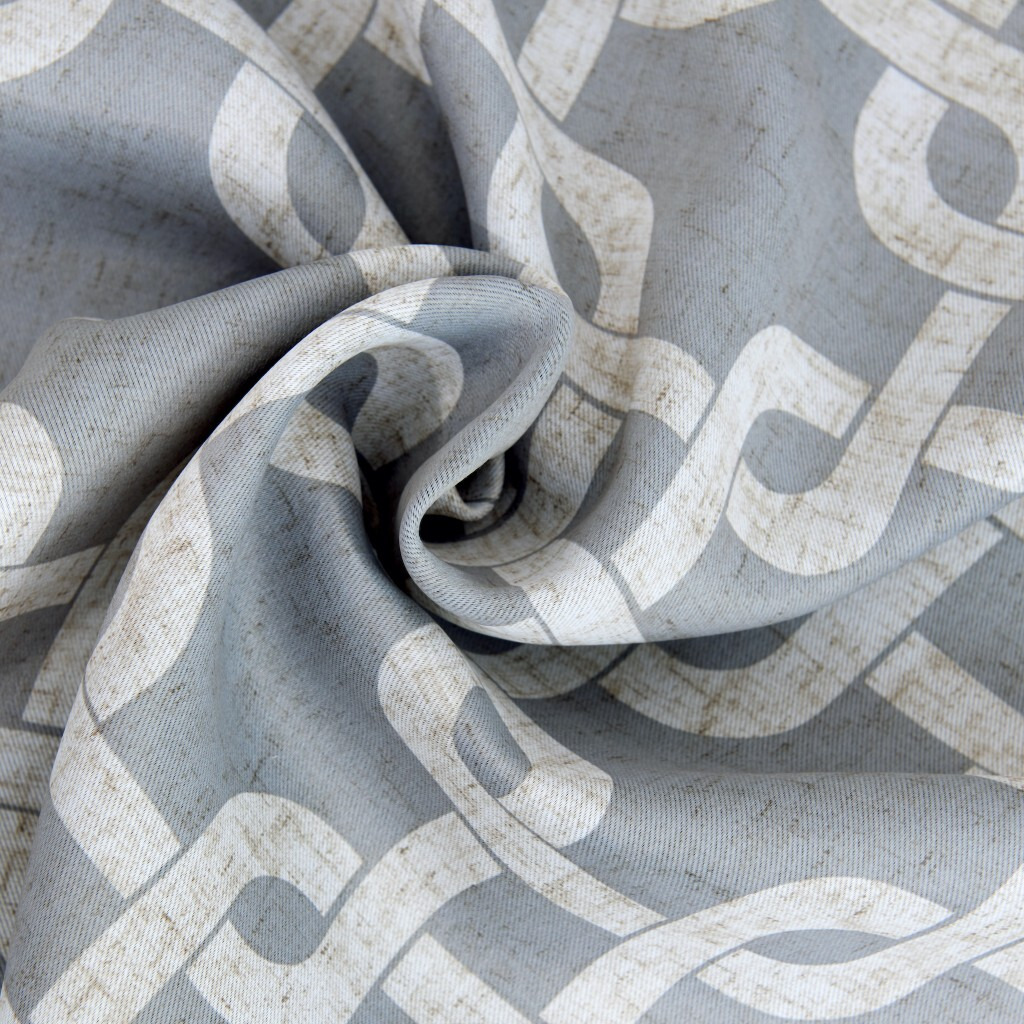 84 Silver Interlock Pattern Window Curtain Panel