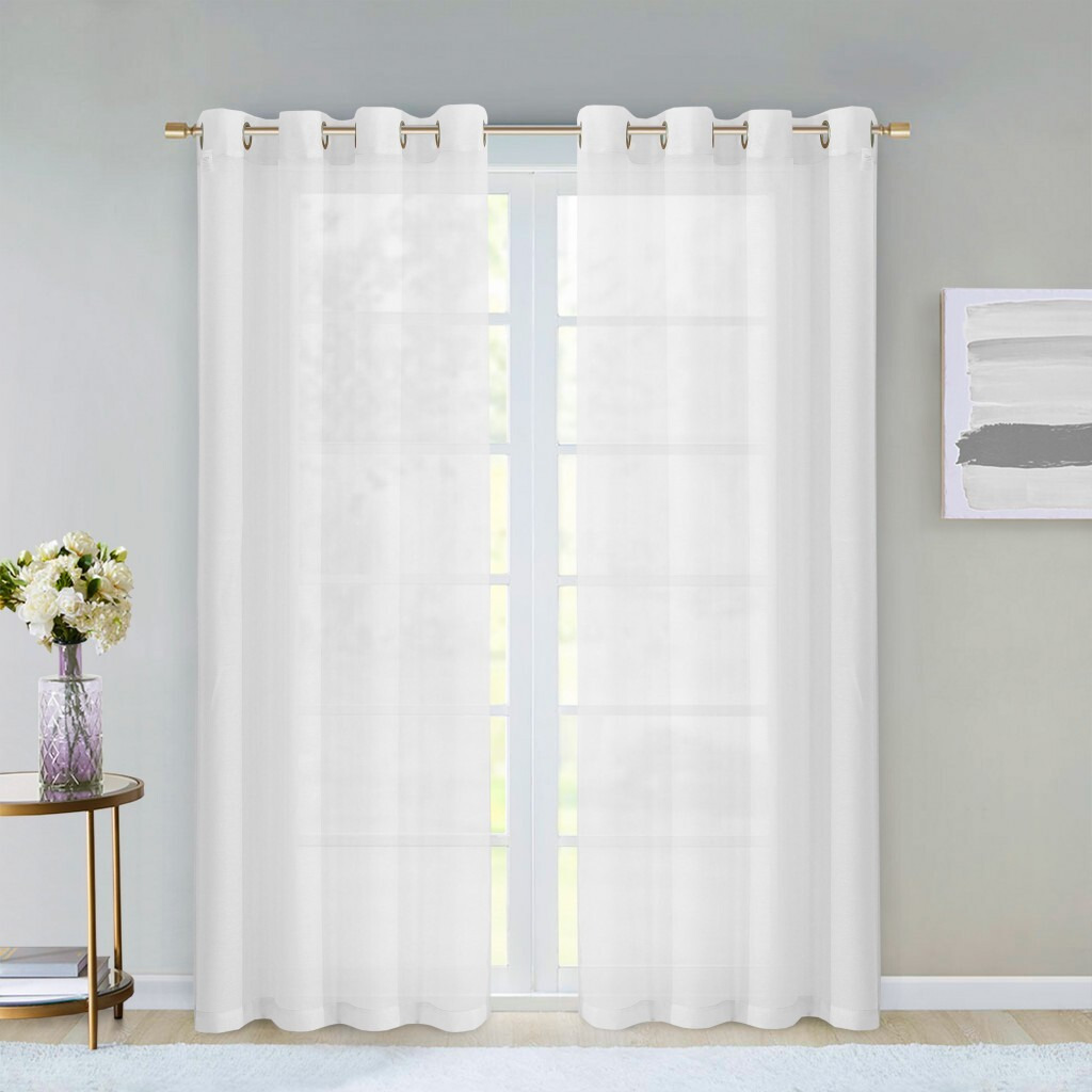 Set Of Two 84""  White Solid Modern Window Panels