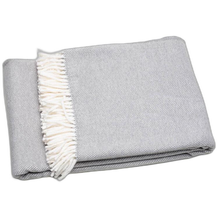 Light Gray Mini Dot Fringed Throw Blanket
