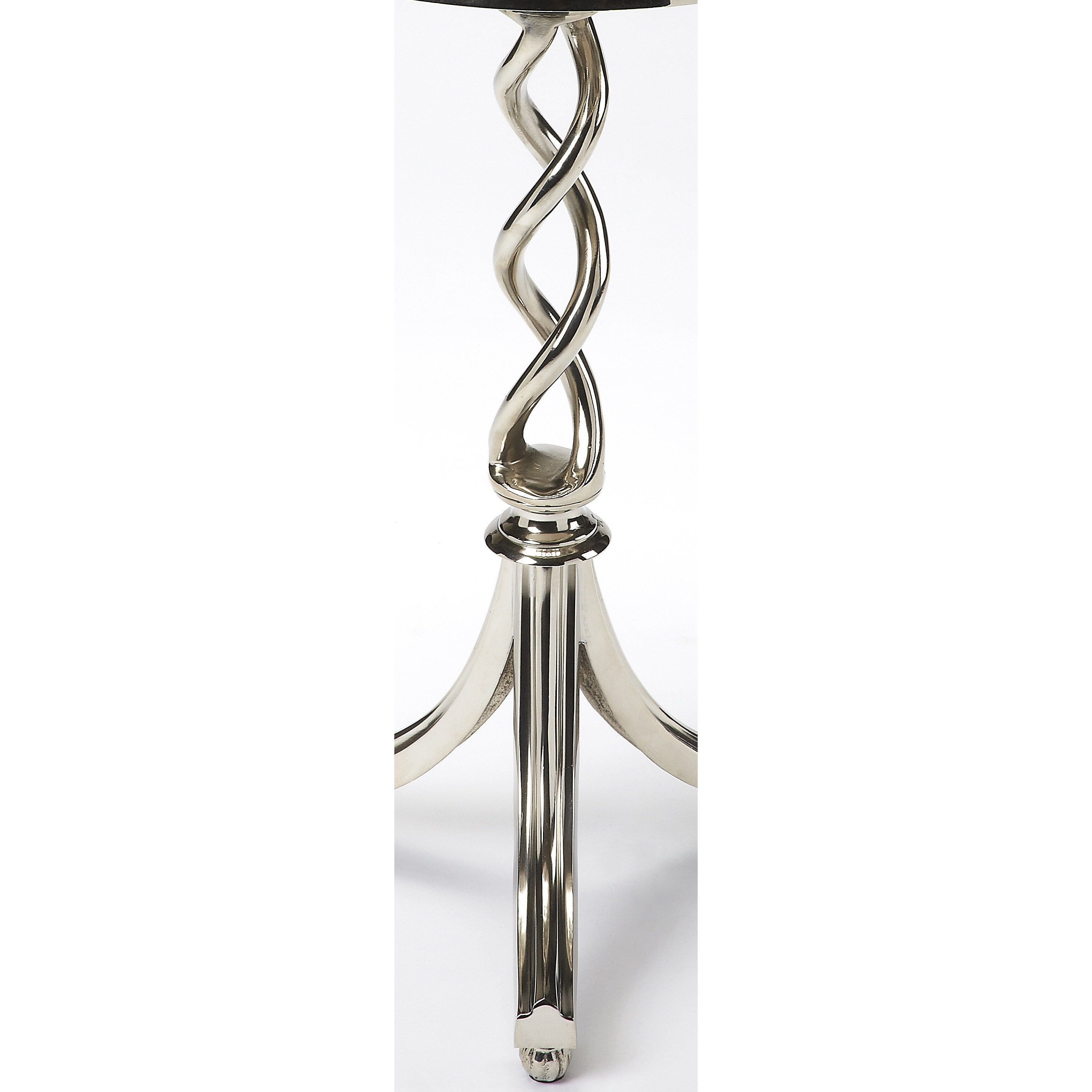 26"" Silver Aluminum Open Lattice Round Top End Table