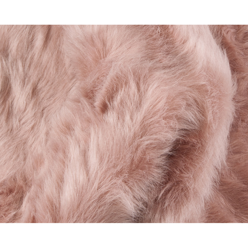 3' X 5' Dusty Rose Faux Fur Non Skid Area Rug