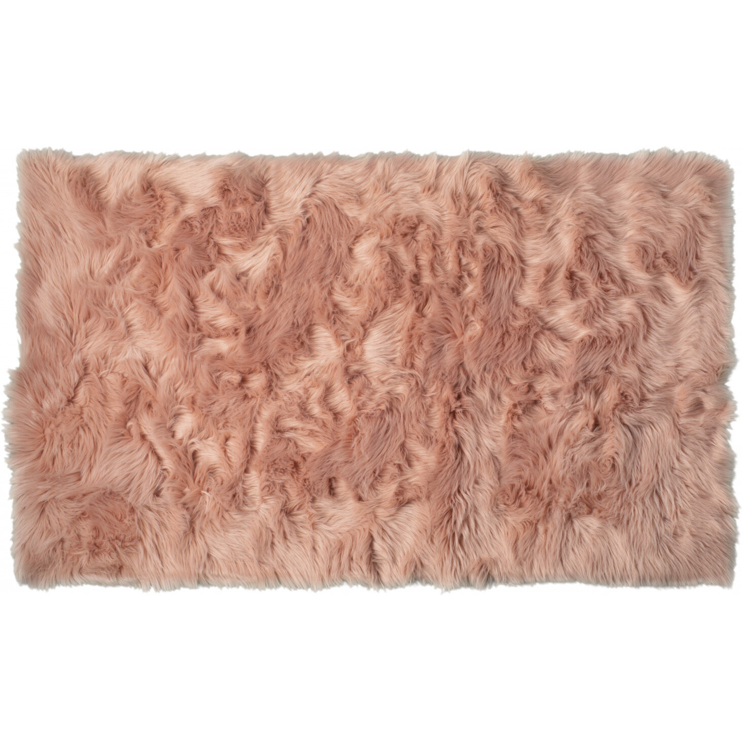 3' X 5' Dusty Rose Faux Fur Non Skid Area Rug