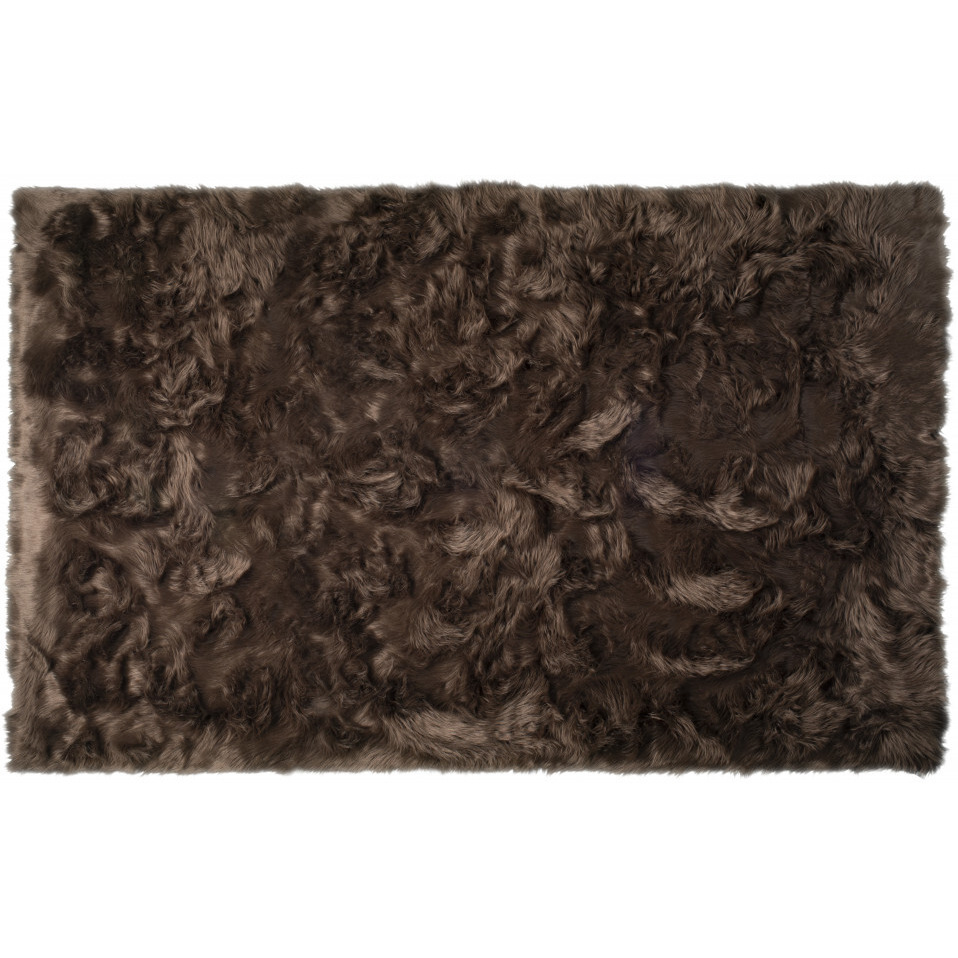 5' X 8' Chocolate Faux Fur Non Skid Area Rug