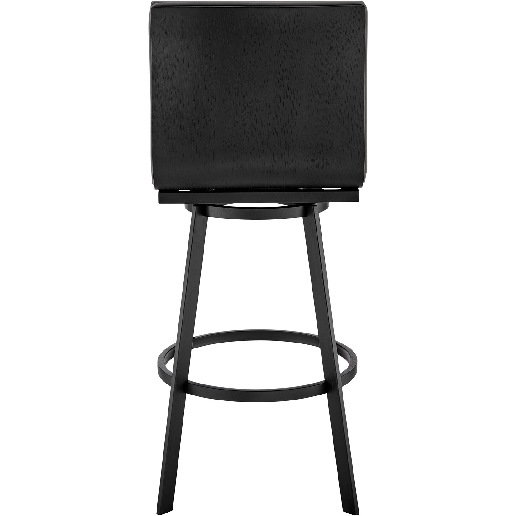 39"" Gray Faux Leather And Iron Swivel Counter Height Bar Chair
