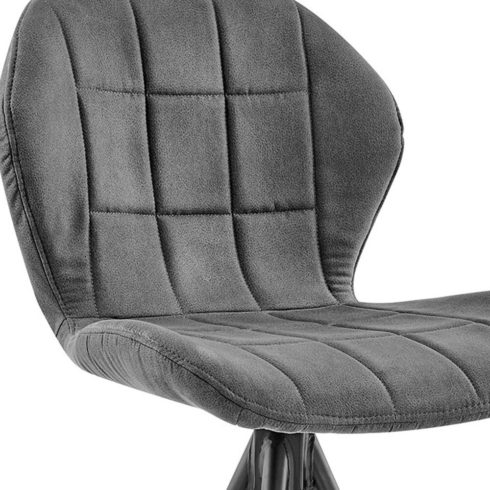 30"" Charcoal Gray And Black Microfiber Squared Channel Bar Stool