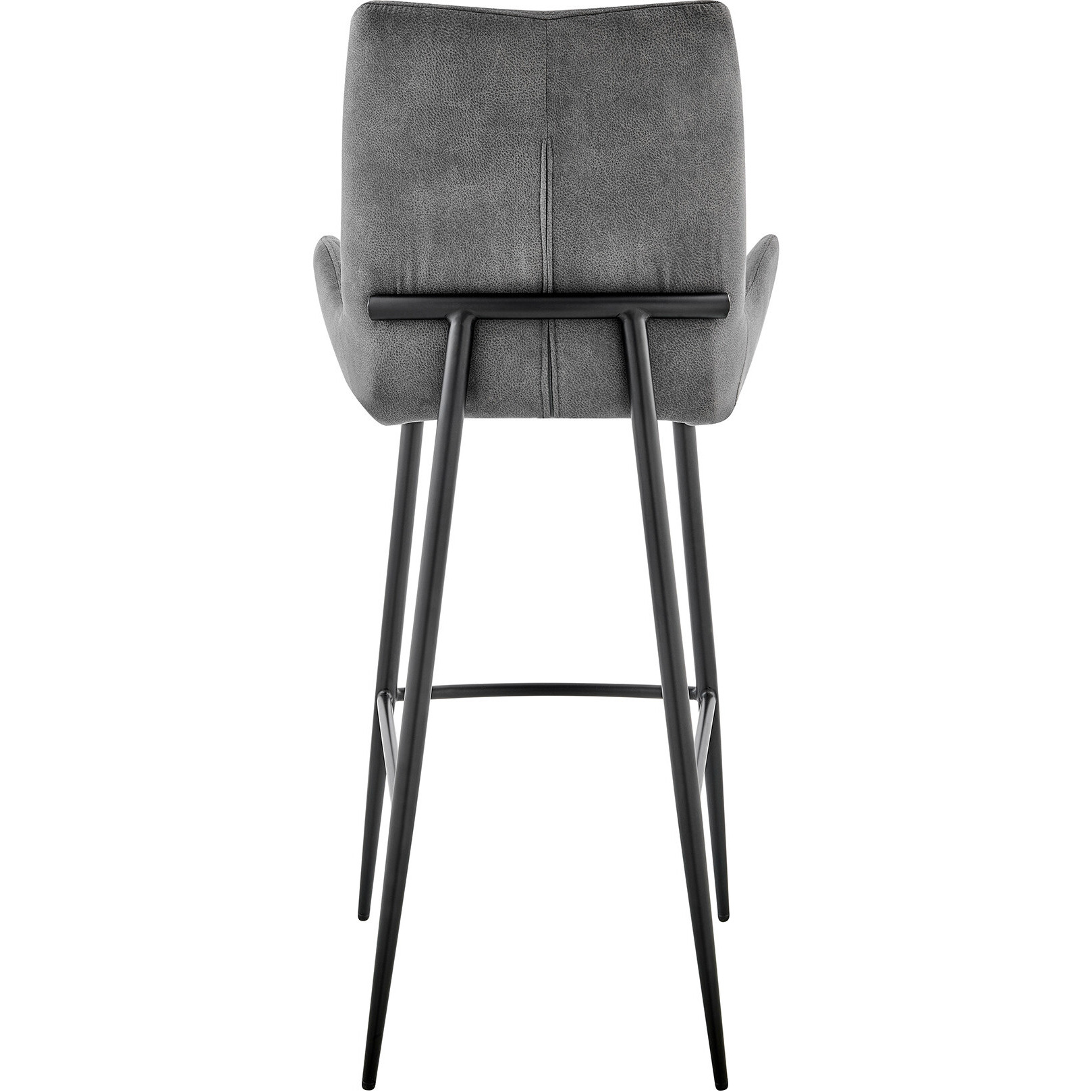 43"" Charcoal Microfiber And Black Iron Bar Height Chair