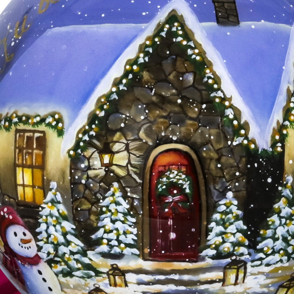 Home For Christmas Hand Painted Mouth Blown Glass Ornament