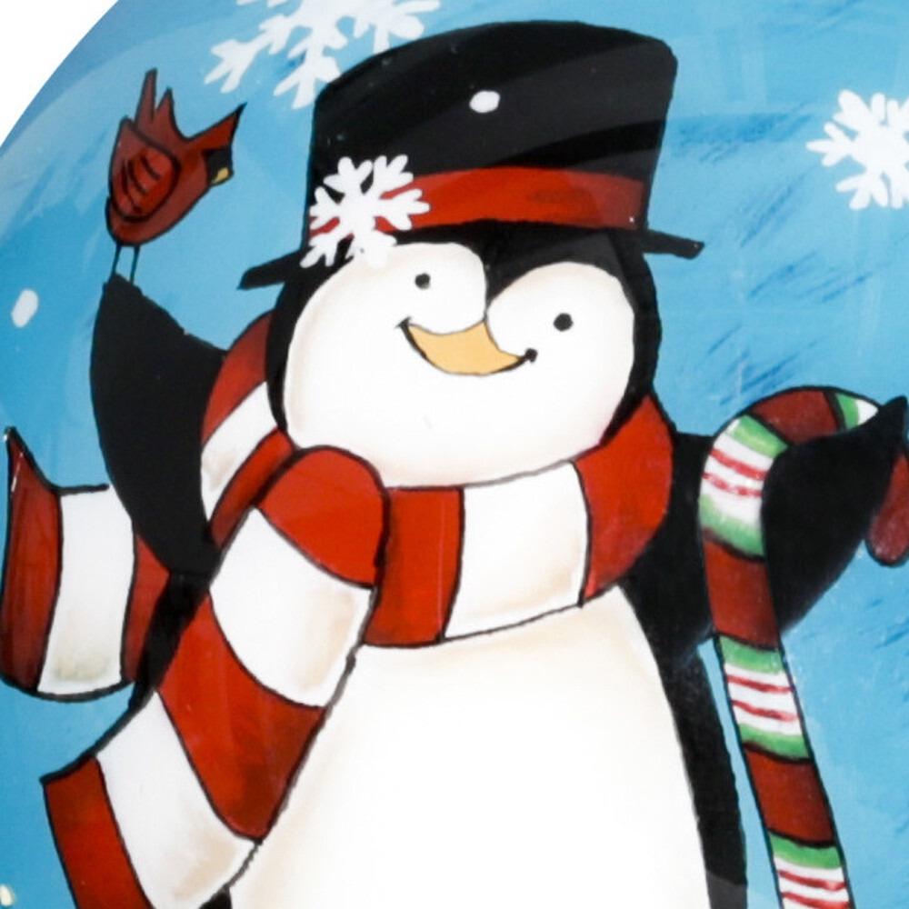 Anywhere With You Is Always Better Penguin Hand Painted Mouth Blown Glass Ornament