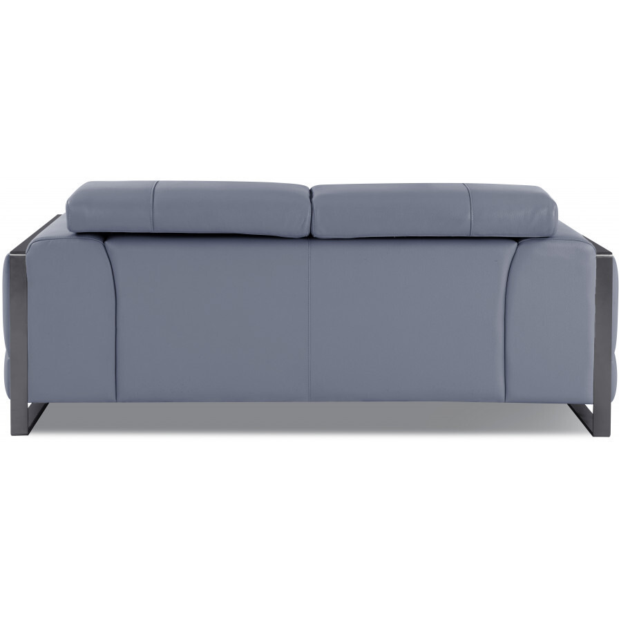 75"" Light Blue Tufted Italian Leather Love Seat