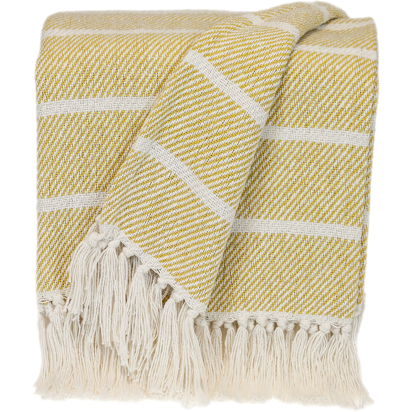 Parkland Collection Transitional Stripe Yellow Rectangle 50"" X 60"" Throw