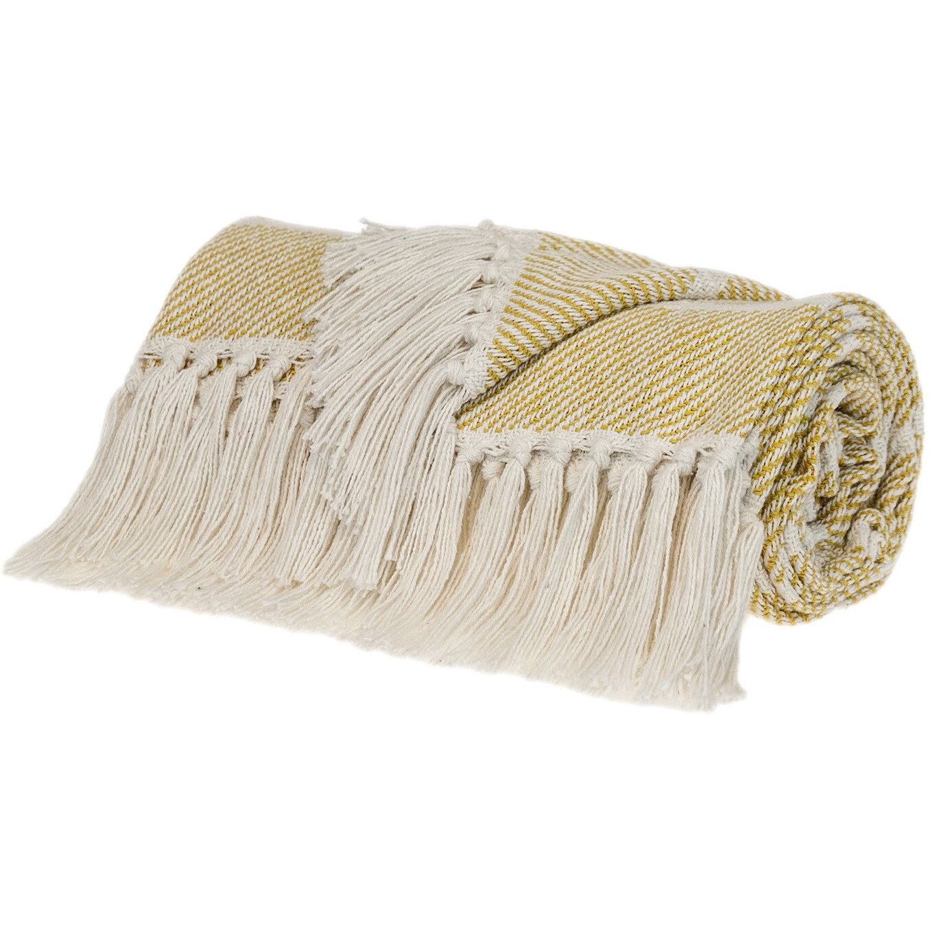 Parkland Collection Transitional Stripe Yellow Rectangle 50"" X 60"" Throw