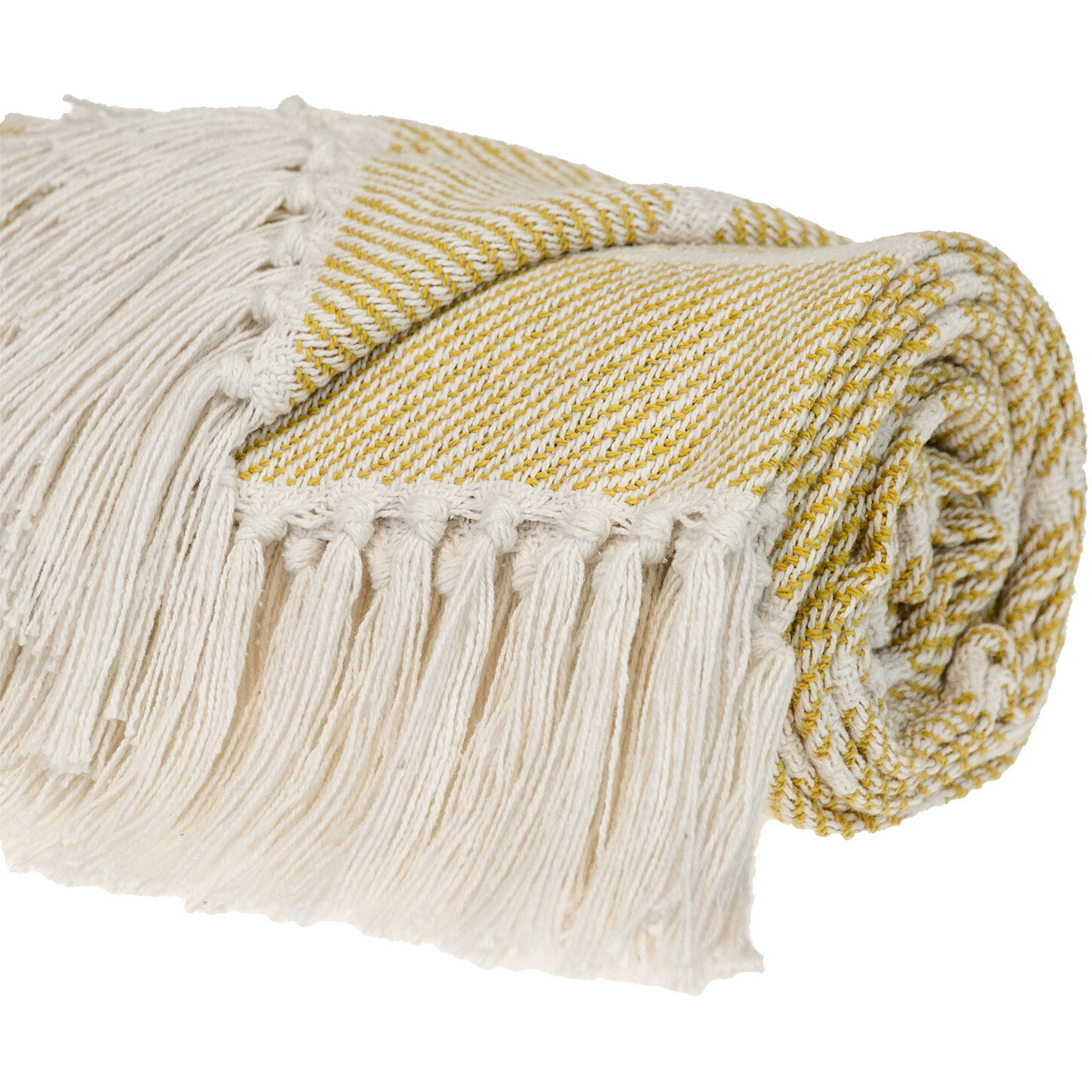 Parkland Collection Transitional Stripe Yellow Rectangle 50"" X 60"" Throw