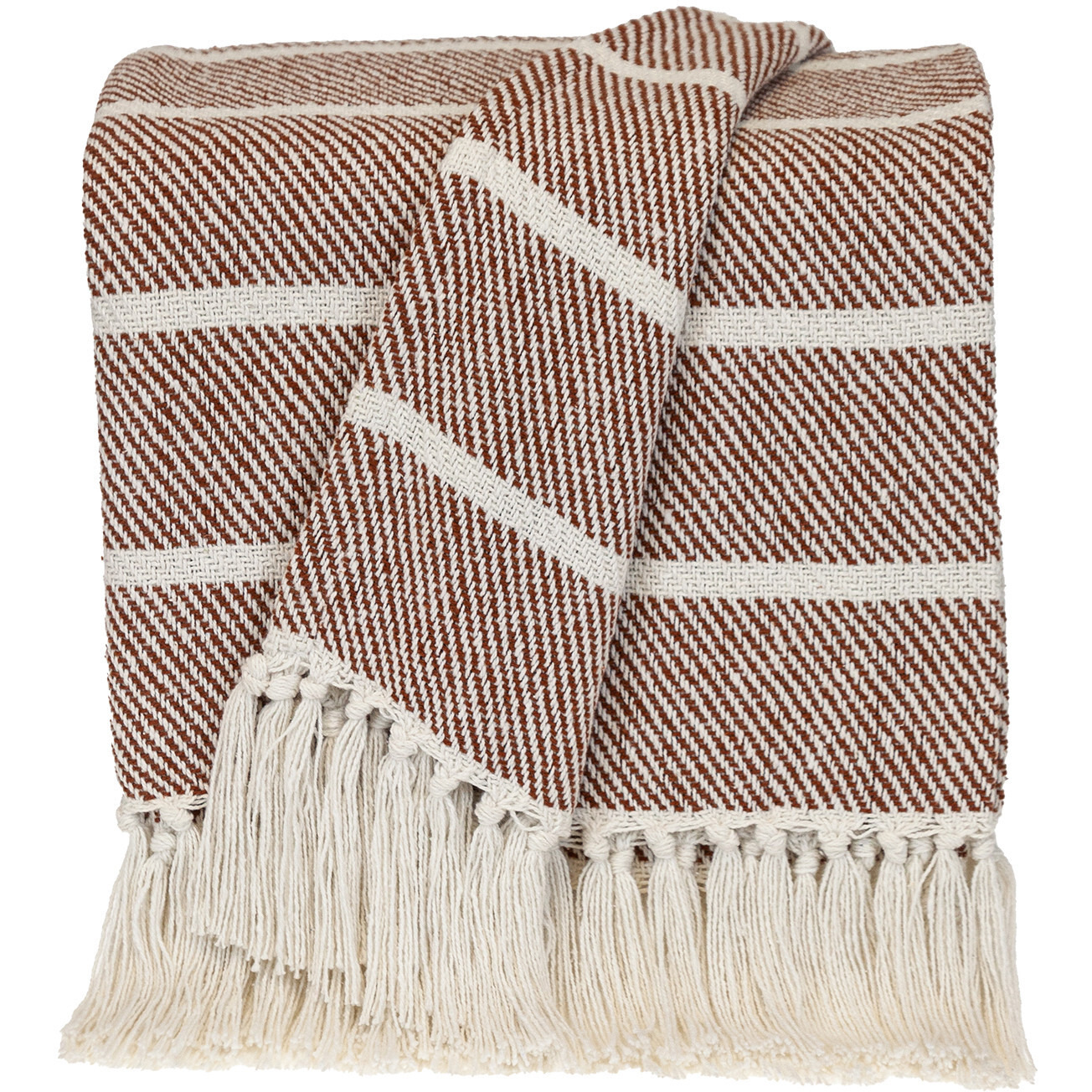 Parkland Collection Transitional Stripe Rust Rectangle 50"" X 60"" Throw
