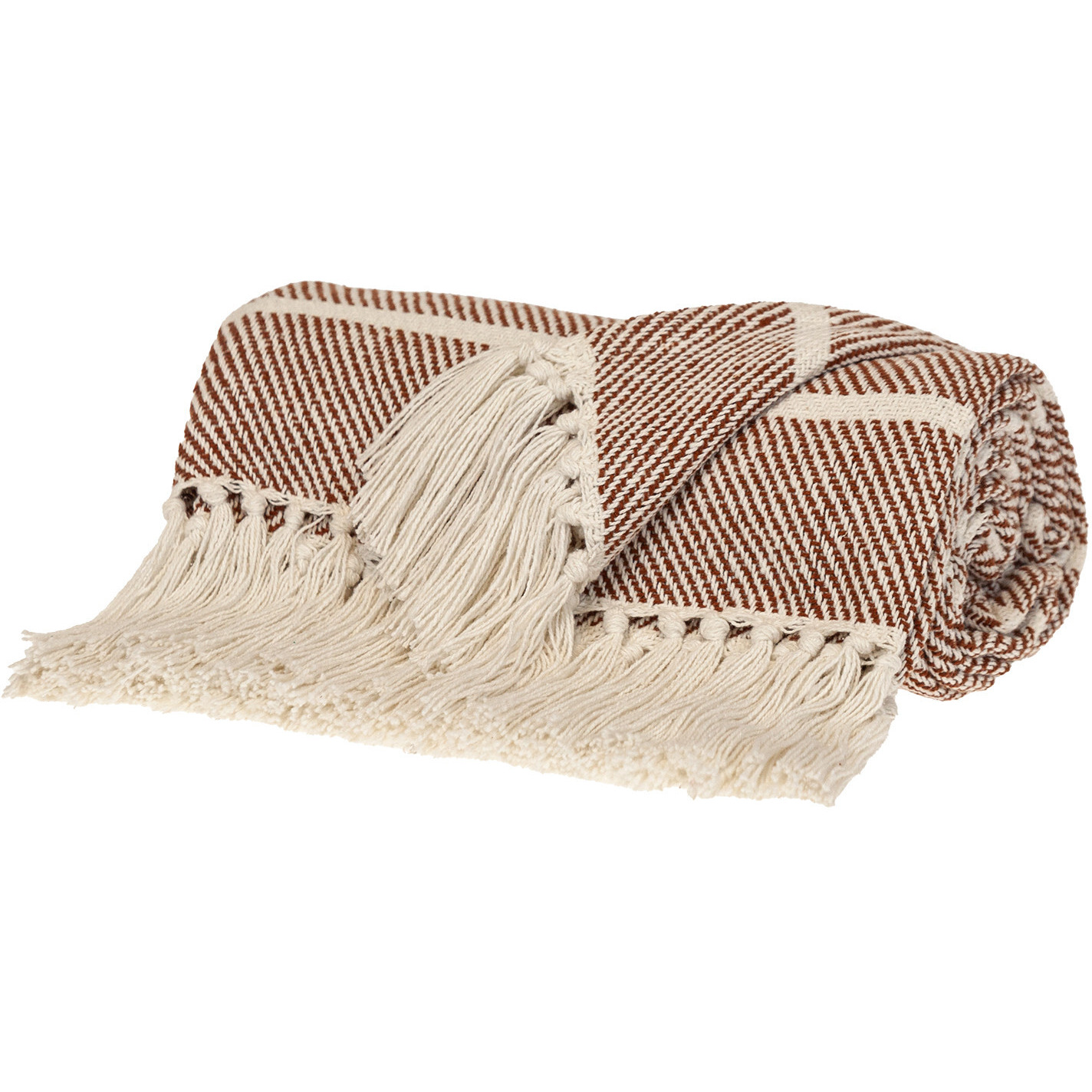 Parkland Collection Transitional Stripe Rust Rectangle 50"" X 60"" Throw