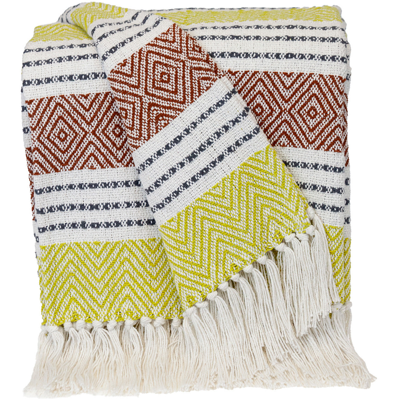 Parkland Collection Transitional Stripes Rust Rectangle 50"" X 60"" Throw