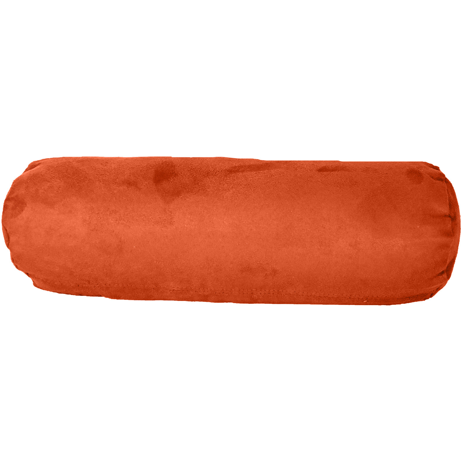 8"" X 20"" Burnt Orange Zippered Microsuede Solid Color Bolster Pillow