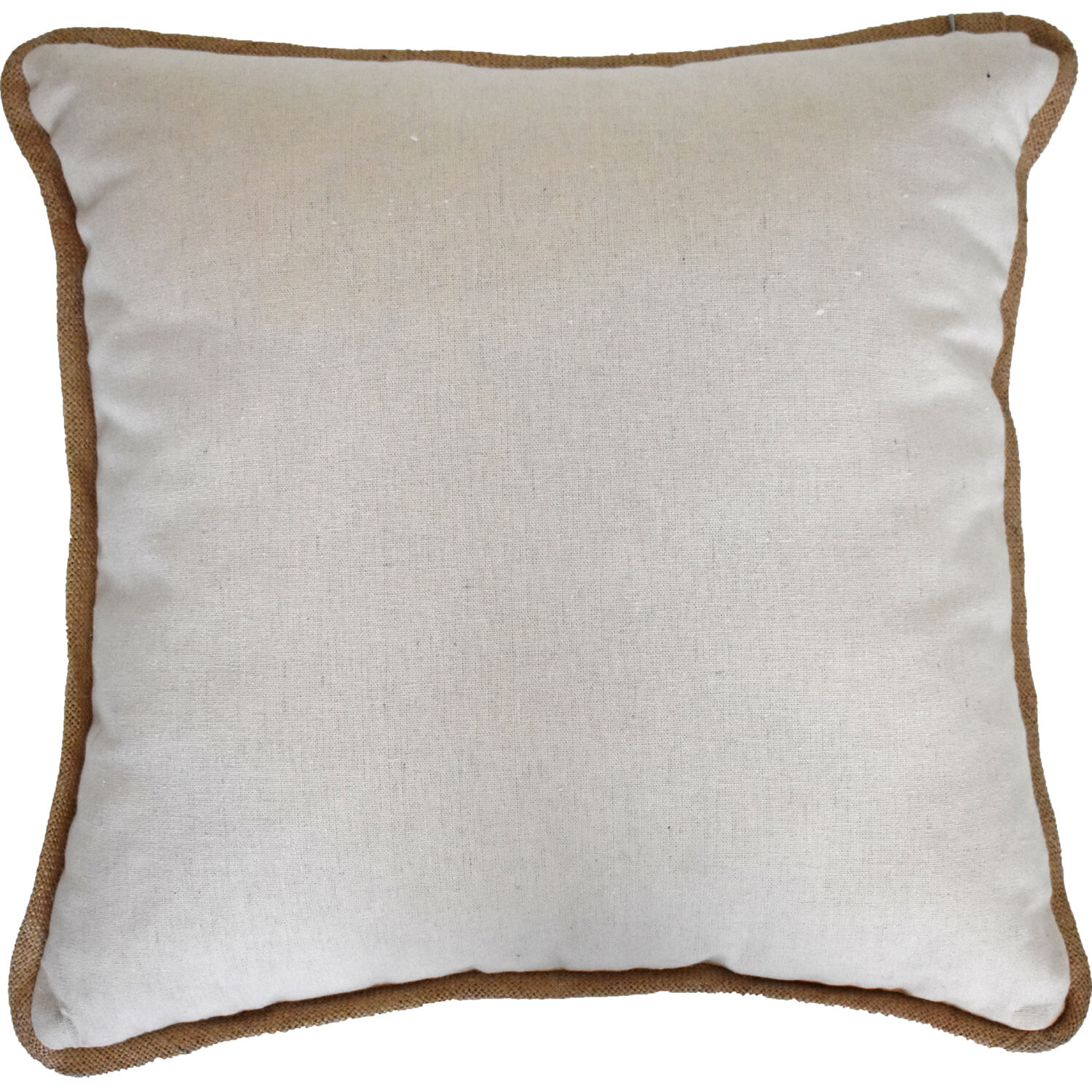 17"" X 17"" Pink Embroidered Floral And Butterfly With Burlap Throw Pillow
