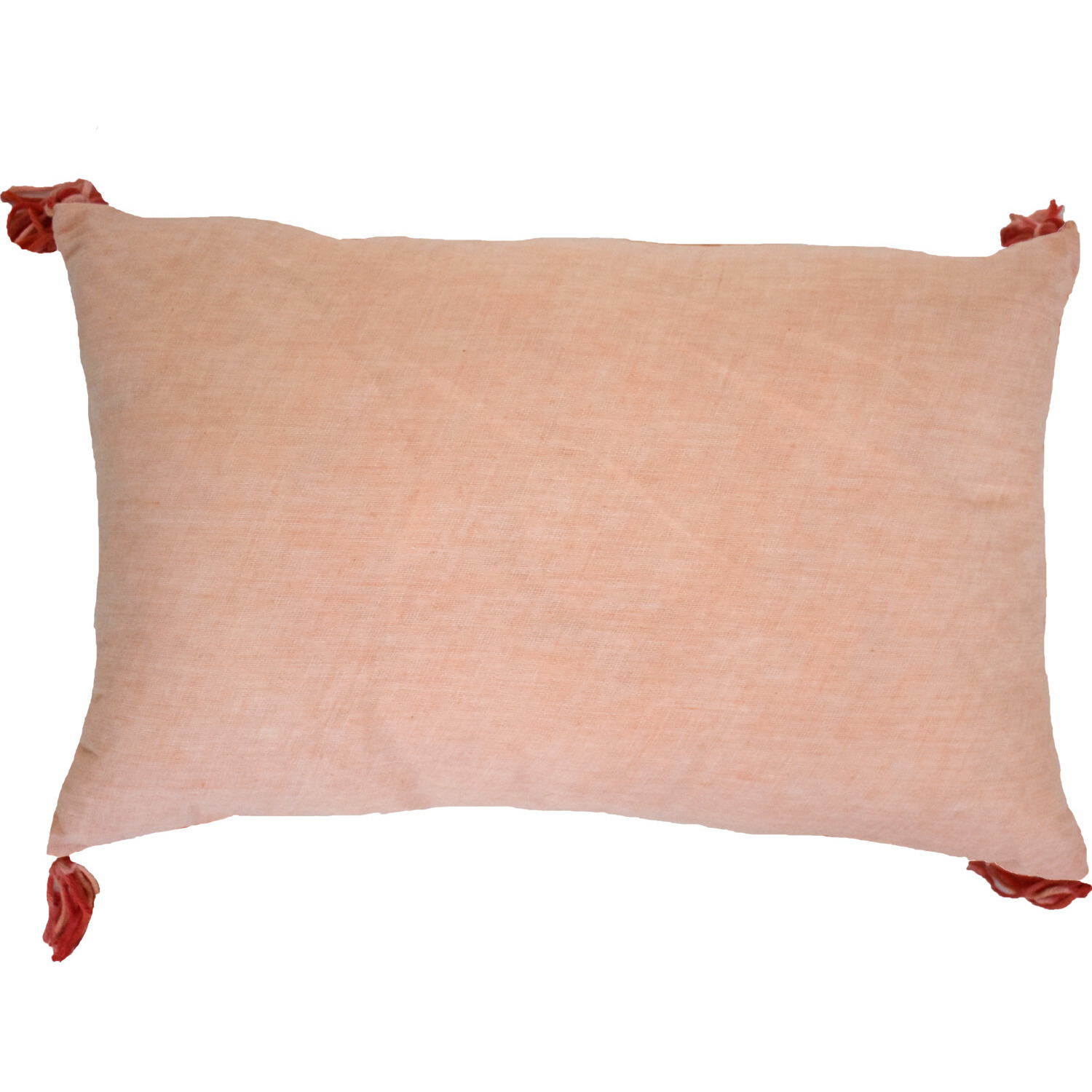 13"" X 20"" Coral Abstract Zippered Polyester Throw Pillow With Tassels