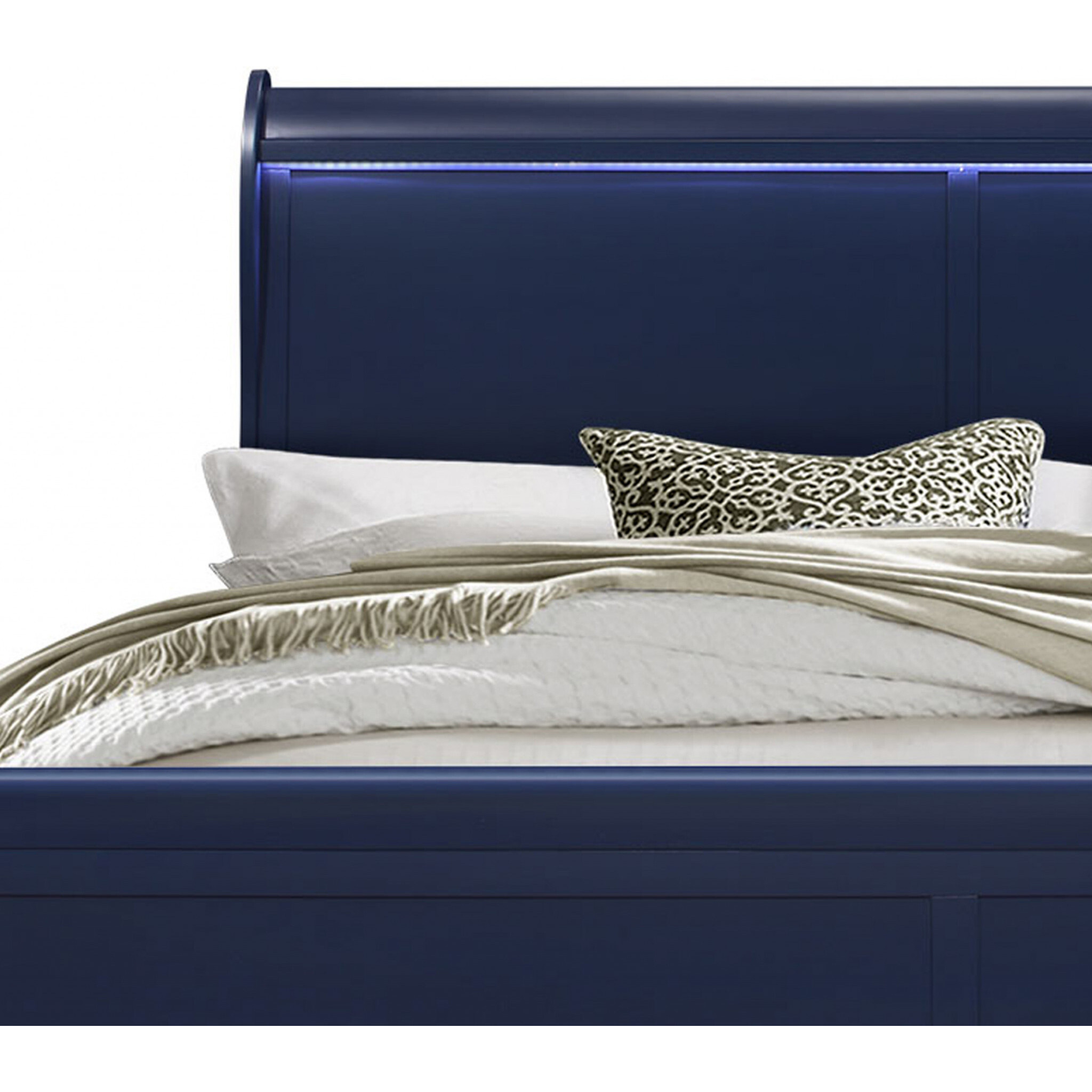 Solid Wood Standard Upholstered Bed