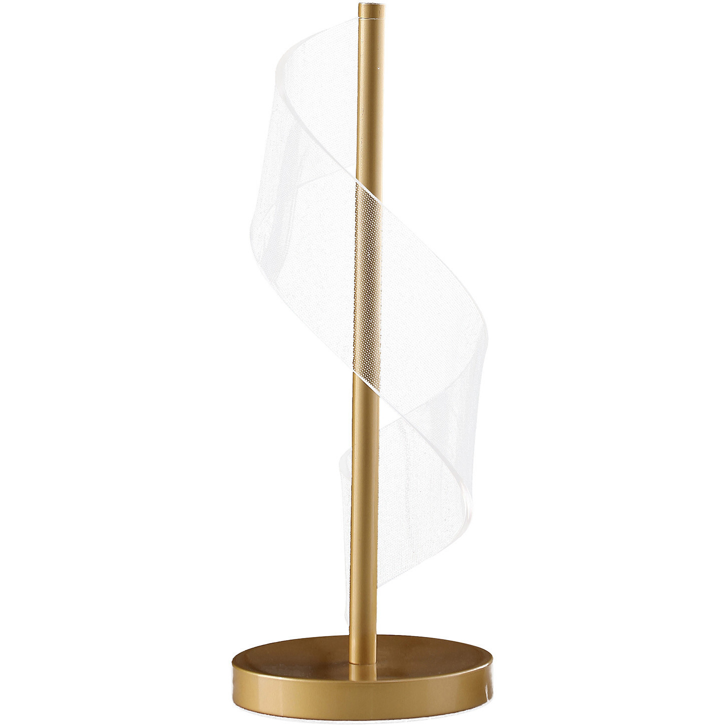 19"" Gold Modern Swirl Metal And  Acrylic Led Table Lamp