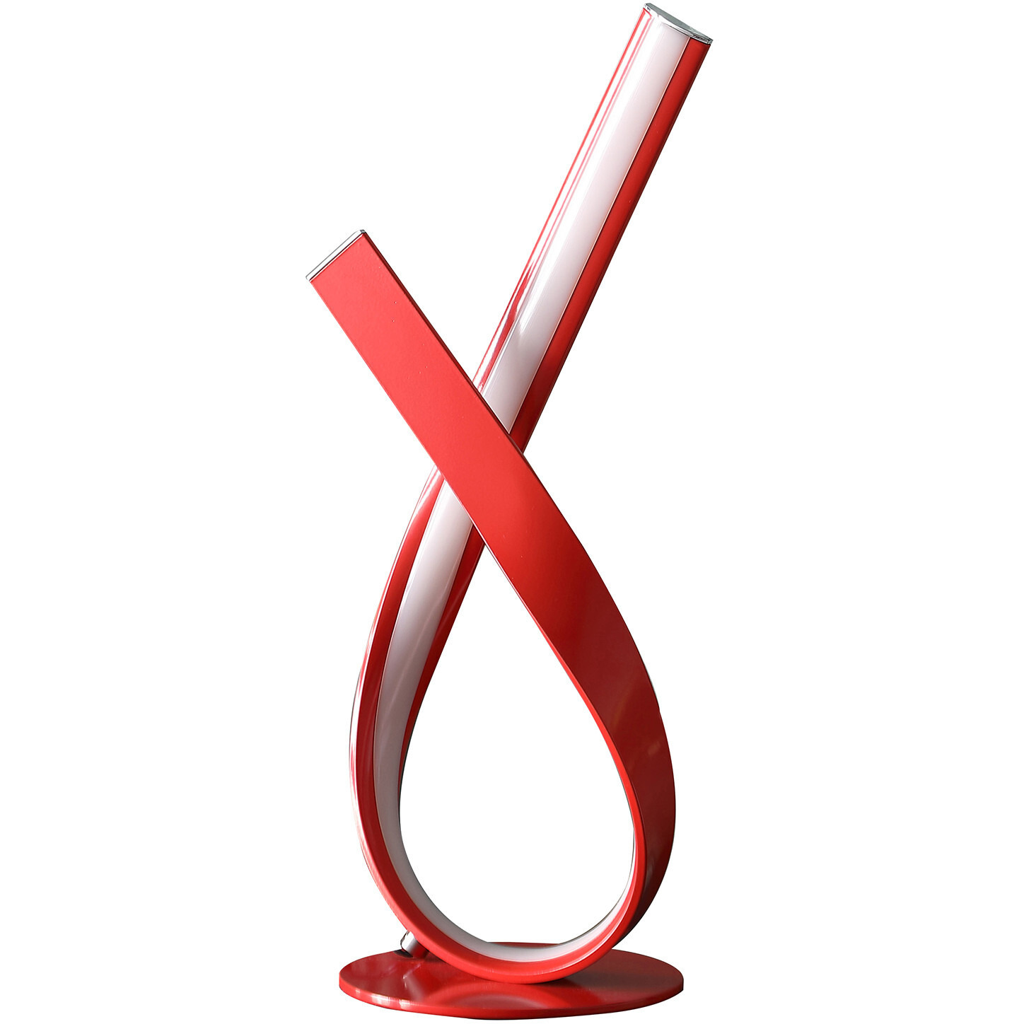 17"" Red Modern Abstract Ribbons Table Lamp