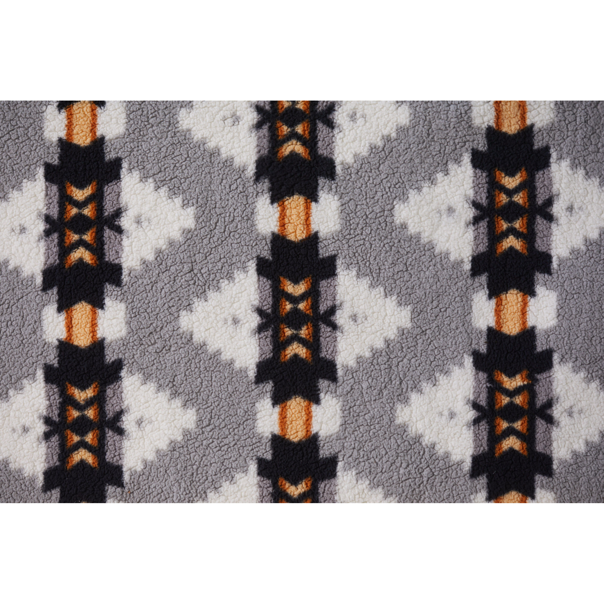 Aztec Grey Faux Sherpa Polyester Reversible Throw