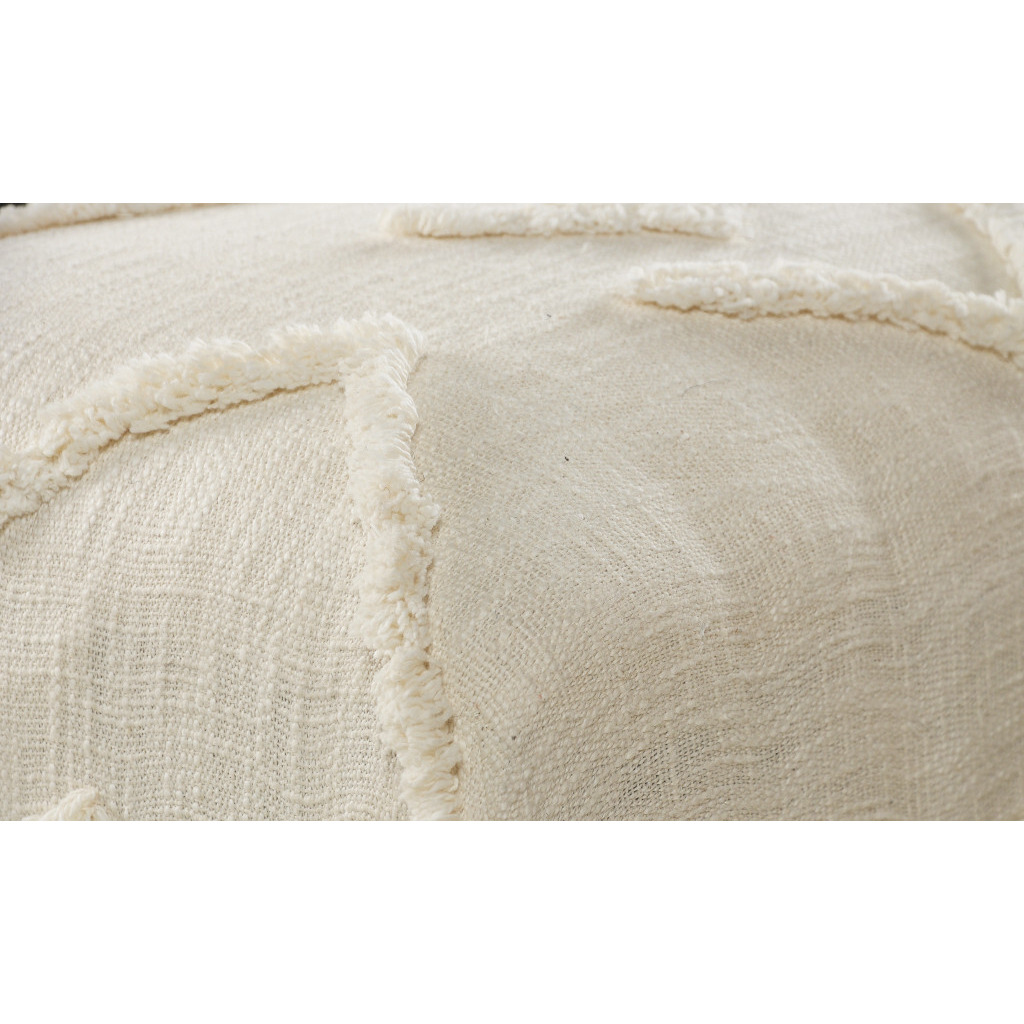 47"" Cream And Black Leg Abstract Upholstered Bench