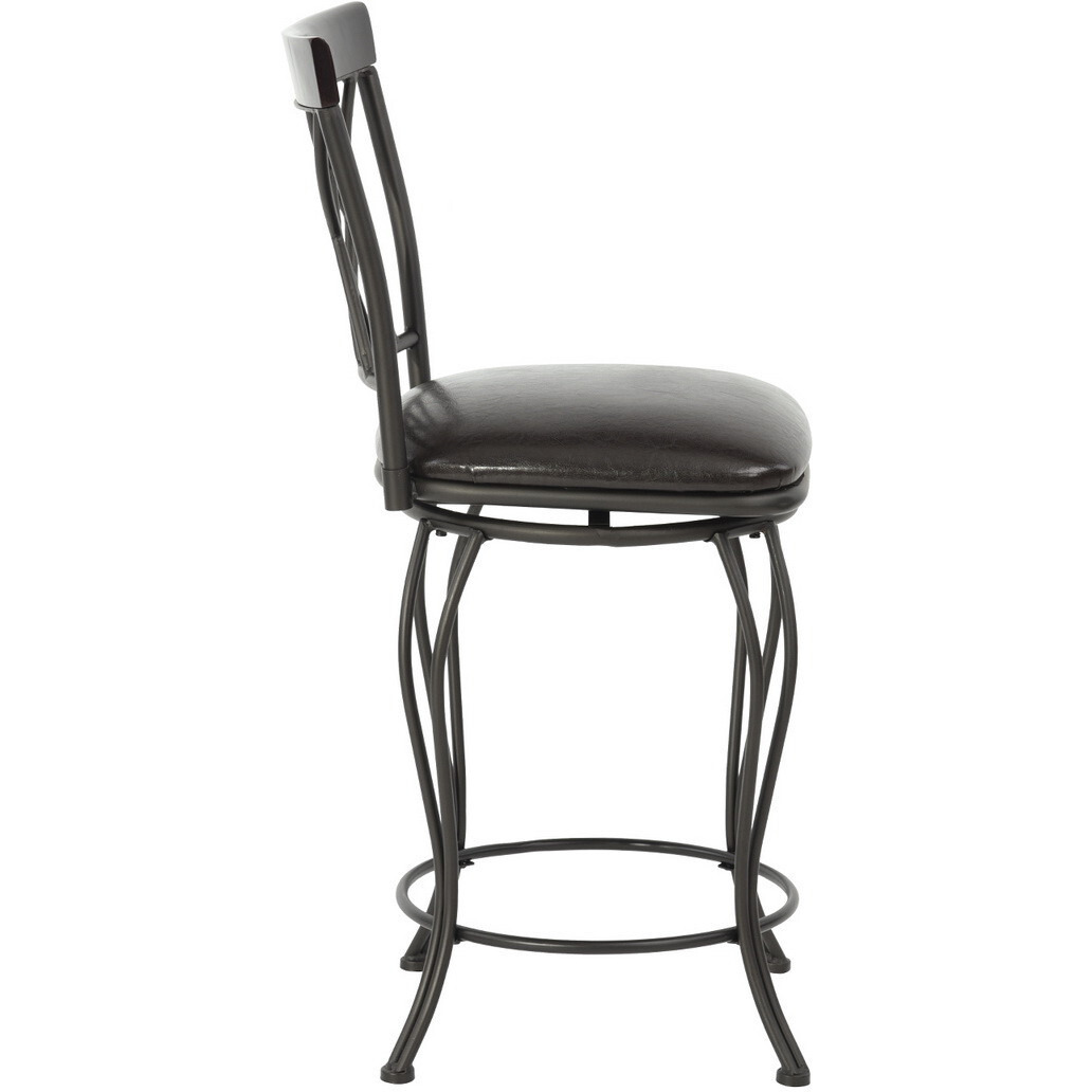 Set Of Two 38"" Brown Small Bar Chairs