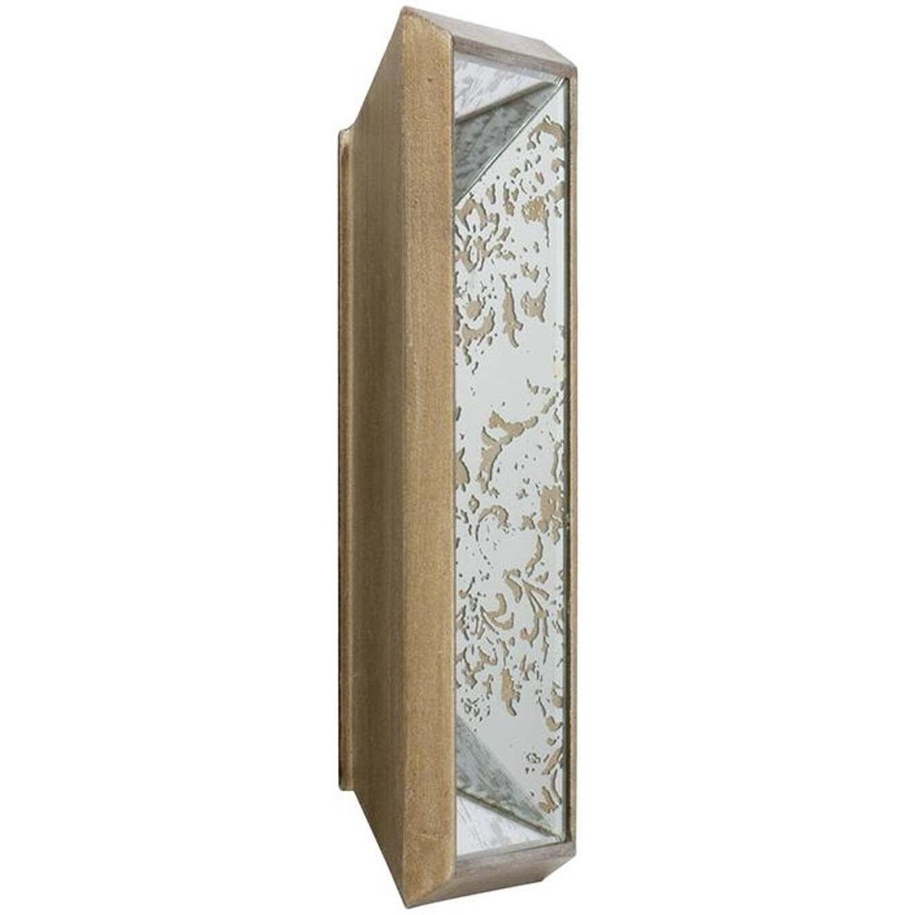 12"" Rectangle Wall Mounted Vintage Style Glass Frame Accent Mirror