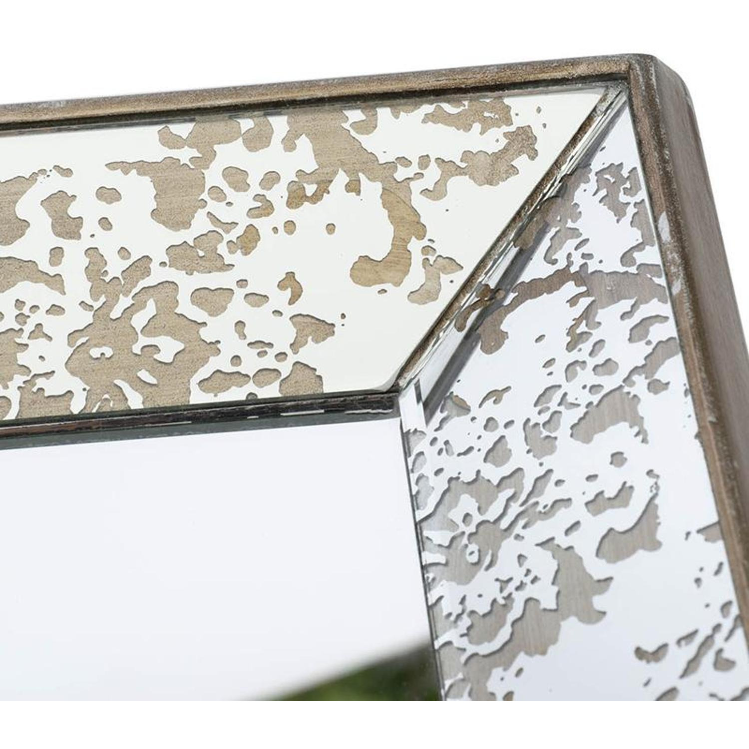 12"" Rectangle Wall Mounted Vintage Style Glass Frame Accent Mirror