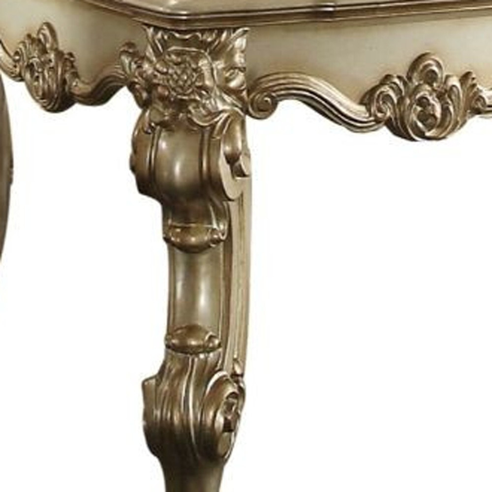 26"" Gold Patina Manufactured Wood Square End Table