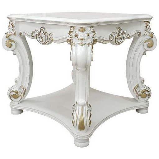 26"" Antique Pearl Manufactured Wood Square End Table