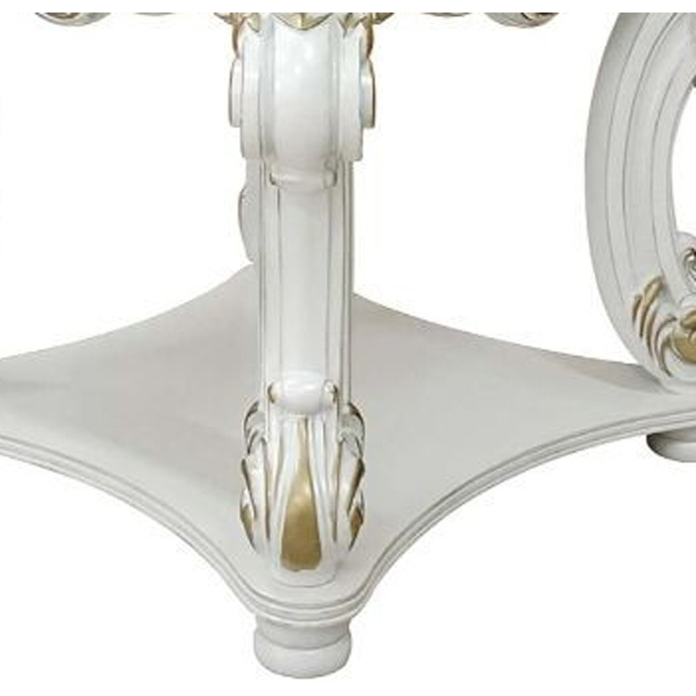 26"" Antique Pearl Manufactured Wood Square End Table