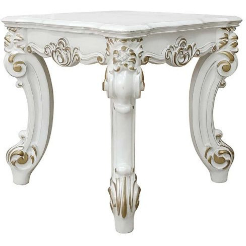 26"" Antique Pearl Manufactured Wood Square End Table