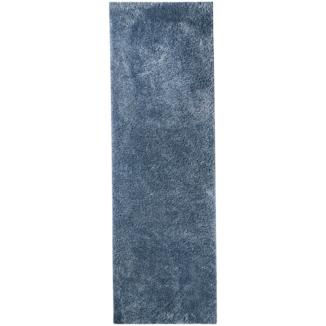 8' Blue Shag Stain Resistant Runner Rug