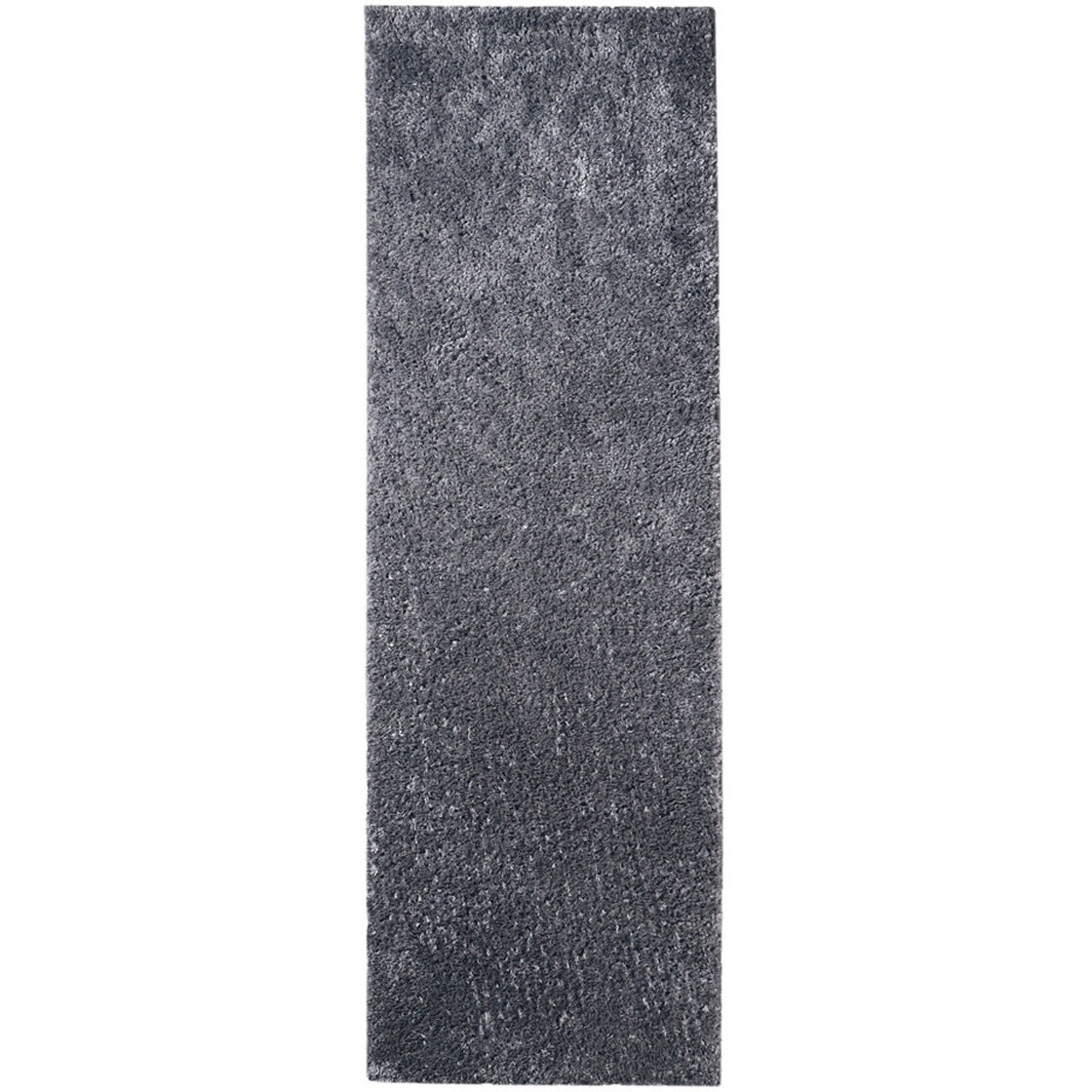 8' Grey Shag Stain Resistant Runner Rug