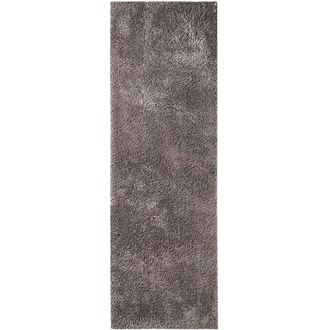 8' Taupe Tufted Handmade Stain Resistant Runner Rug