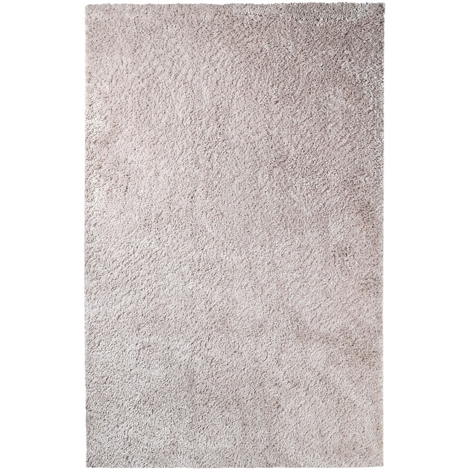 5' X 8' Beige Shag Stain Resistant Area Rug