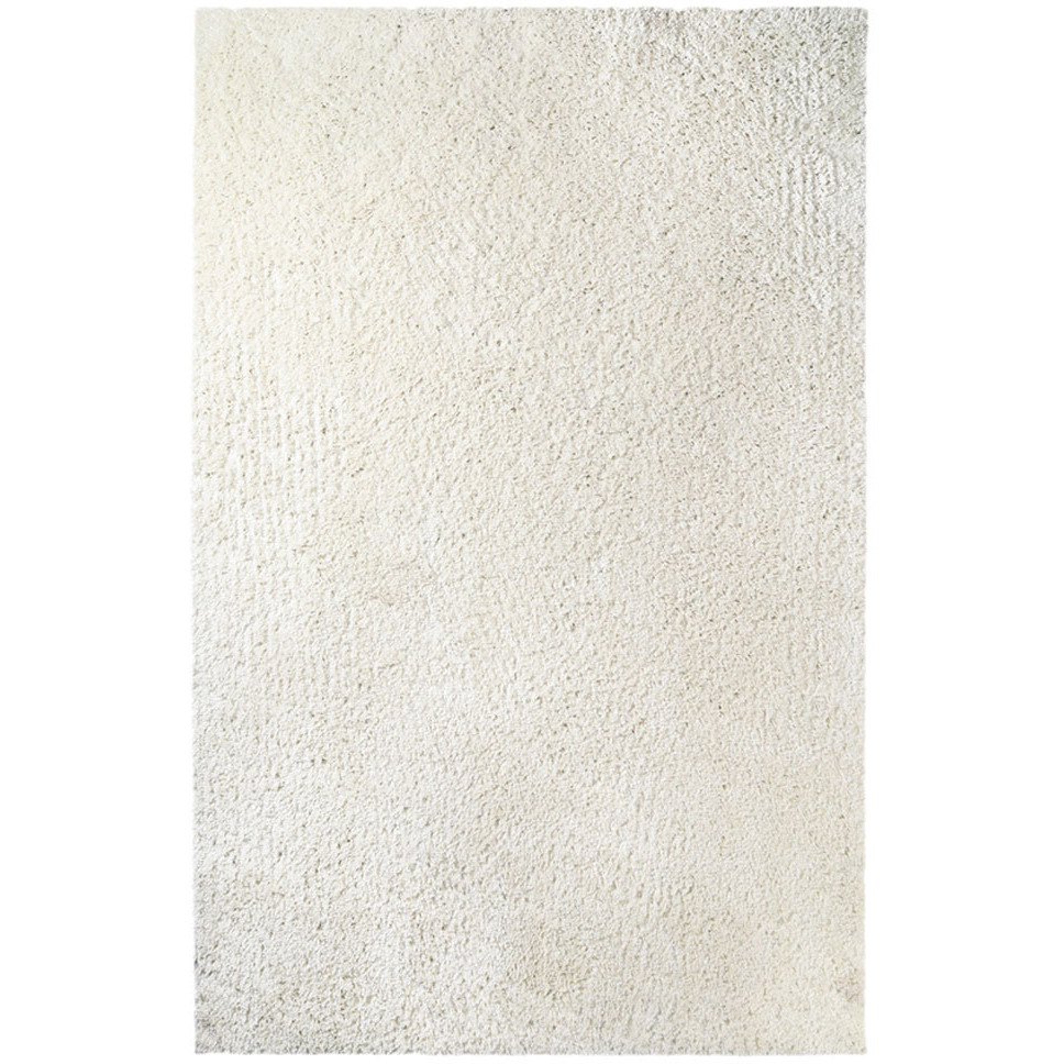 5' X 8' Ivory Shag Stain Resistant Area Rug