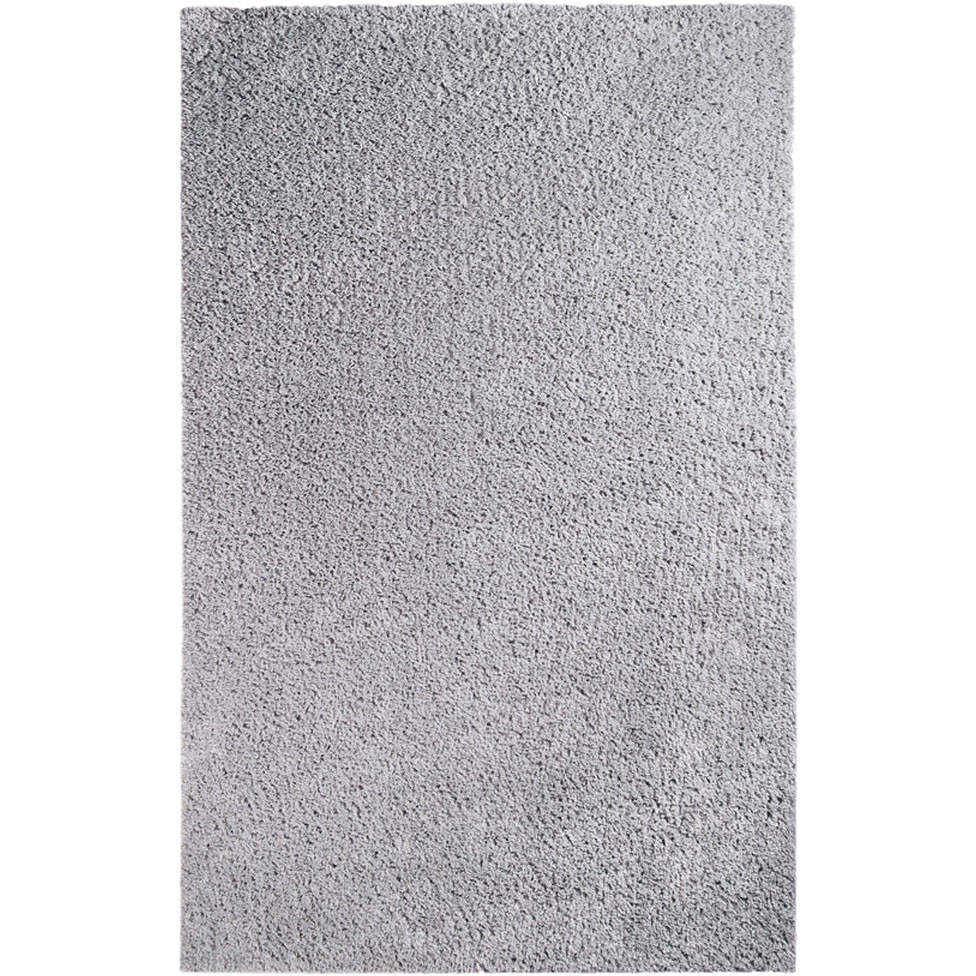 5' X 8' Silver Shag Stain Resistant Area Rug