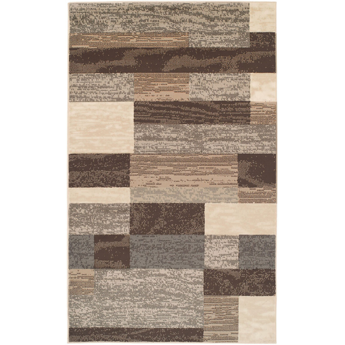 8' X 10' Slate Patchwork Power Loom Stain Resistant Area Rug