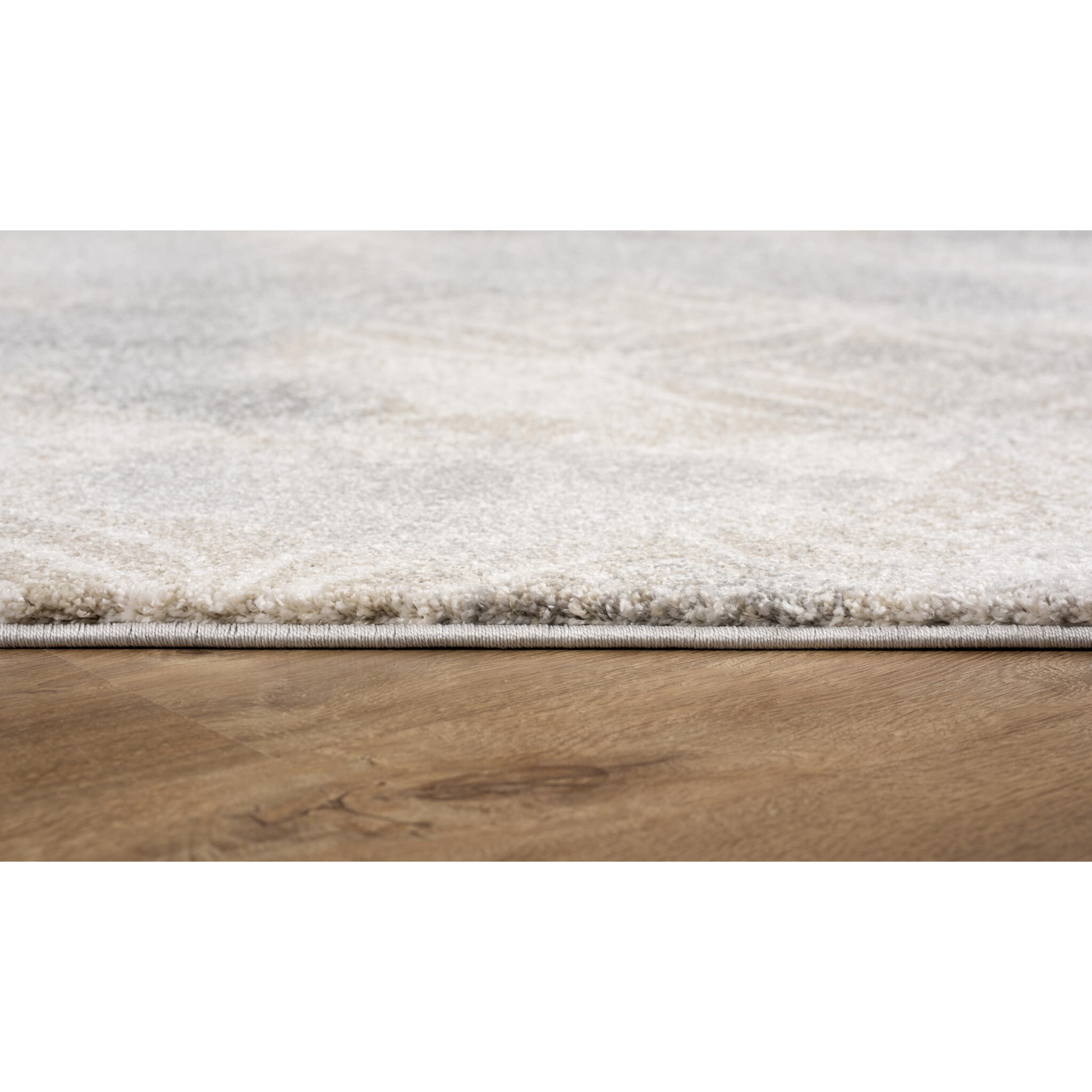 4' X 6' Light Grey Abstract Power Loom Stain Resistant Area Rug