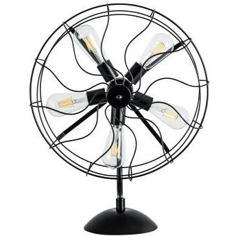 24"" Black Industrial Fan Design Metal Table Lamp