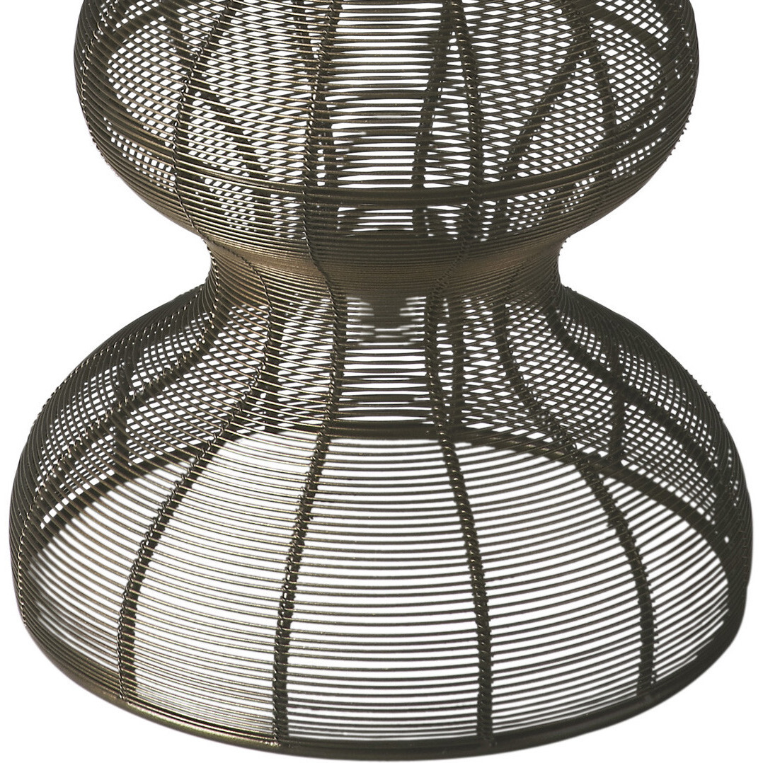 18"" Bronze Curvy Iron Round Top End Table