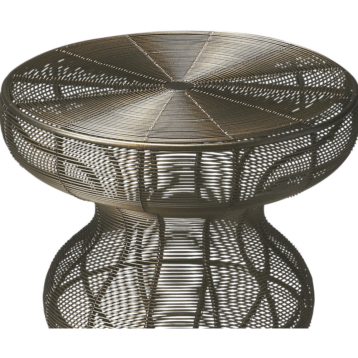 18"" Bronze Curvy Iron Round Top End Table