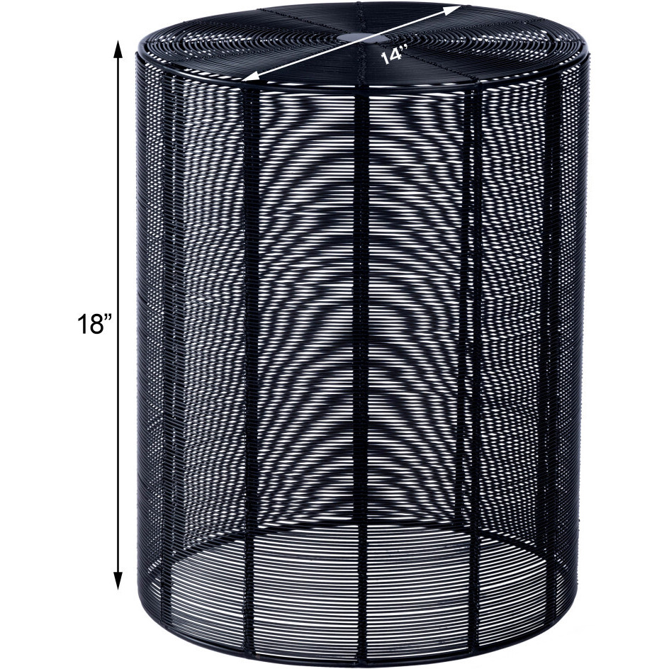 18"" Black Round Wire End End Table
