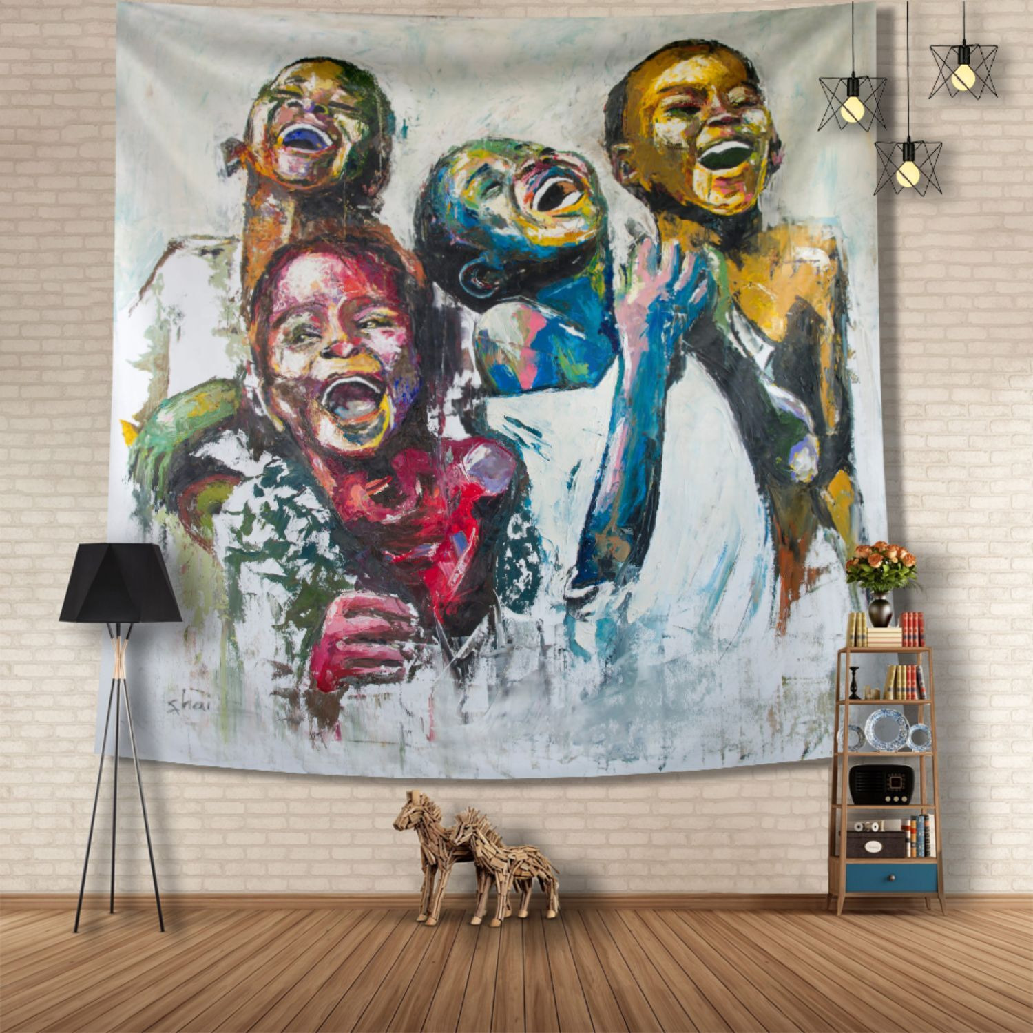 59"" X 59"" Happy Kids Tapestry Wall Art