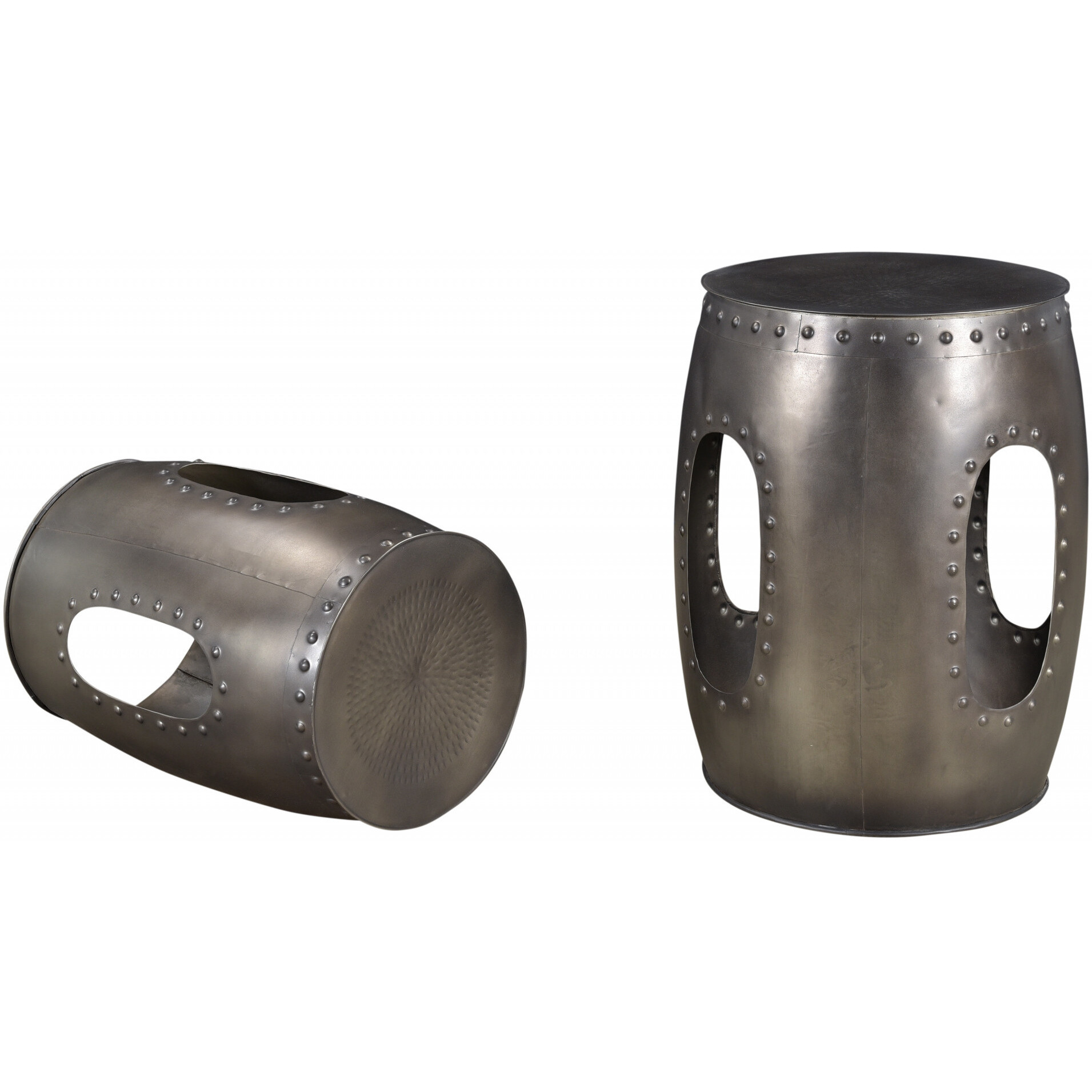 20"" Nickel Iron Round End Table